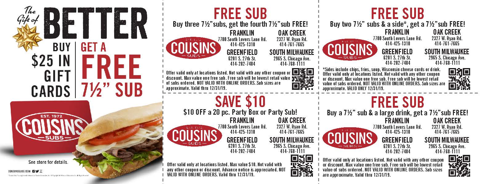 Cousins Subs-Print Marketing | Portfolio site for Erin Stachura