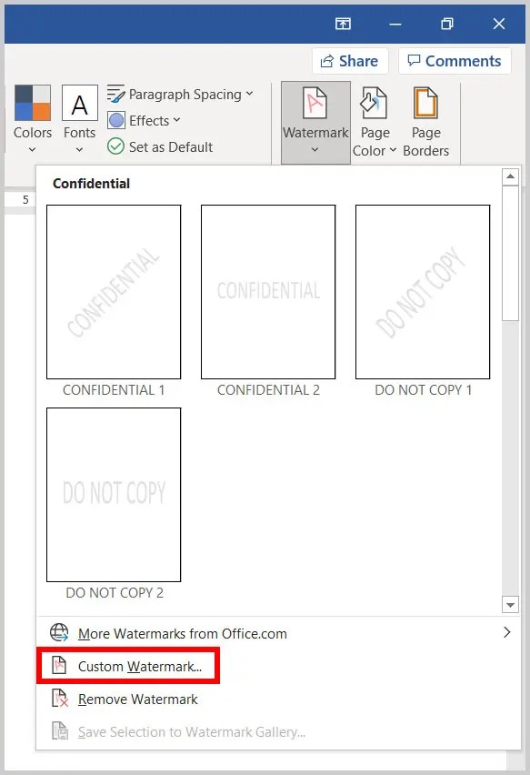 How to Insert Watermarks on Specific Pages in Microsoft Word