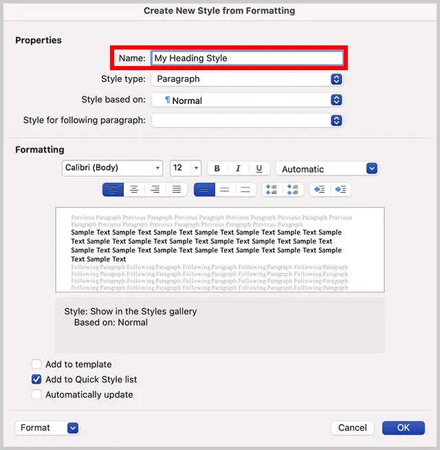 How to Create a Custom Heading Style in Microsoft Word for Mac