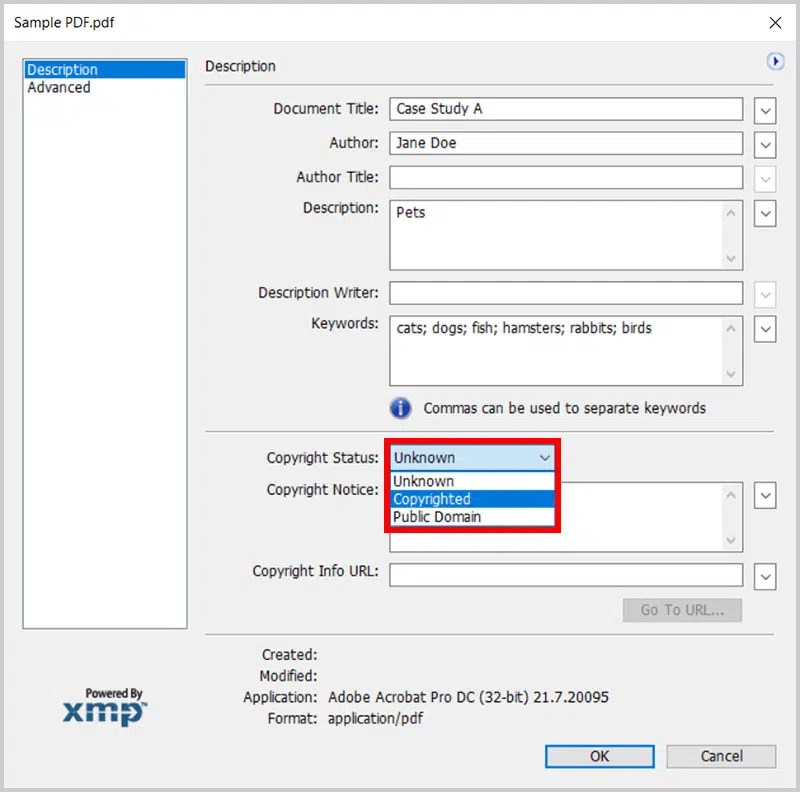 How to Add Copyright Metadata to PDFs in Adobe Acrobat (PC & Mac)