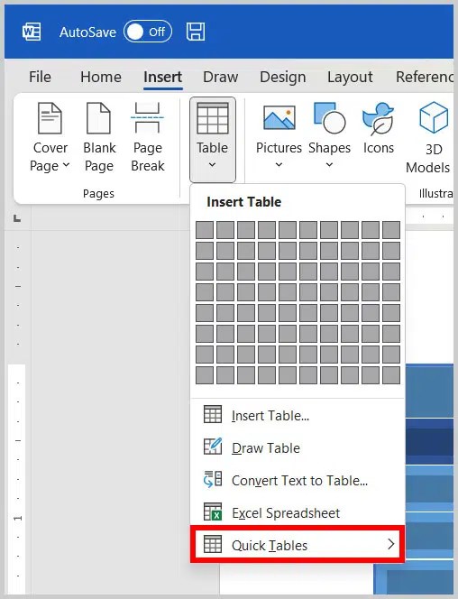 How to Save Tables as Templates in Microsoft Word