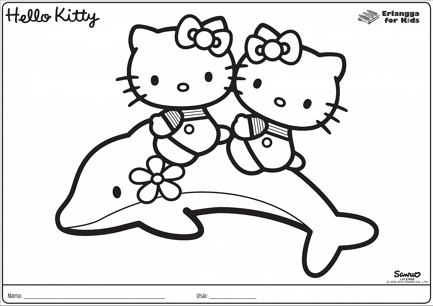 Hello Kitty Untuk Mewarnai GAMBAR MEWARNAI HD
