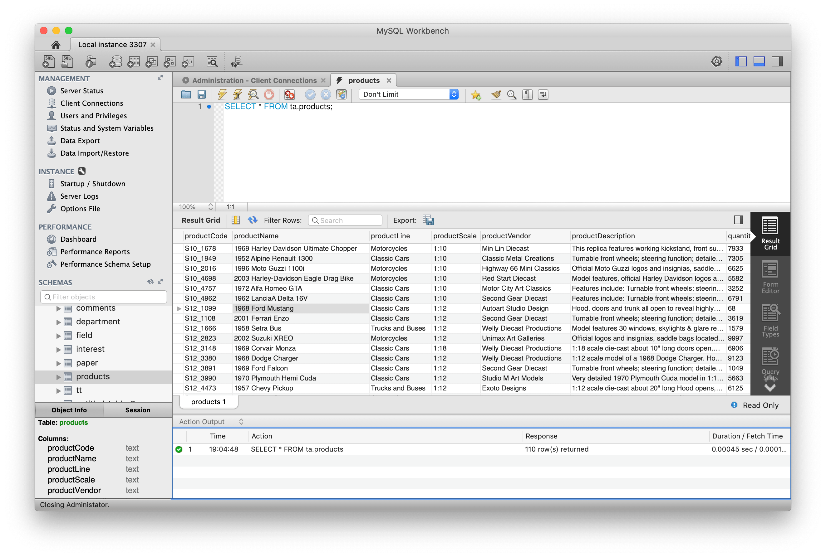 Create table in sequel pro from excel data salothenew