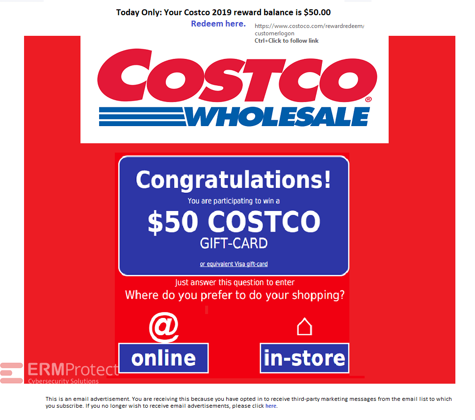 Spot the Phish Costco ERMProtect Cybersecurity