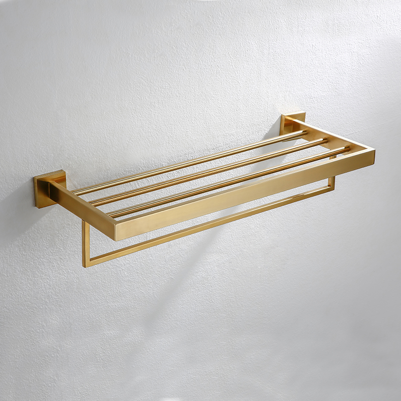Cuby Towel RackBrushed Gold ErosenBathTapware, Shower & Bathroom Accessories