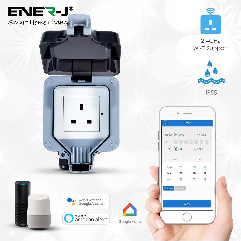 Smart WiFi Waterproof Single Socket IP55 Enerj