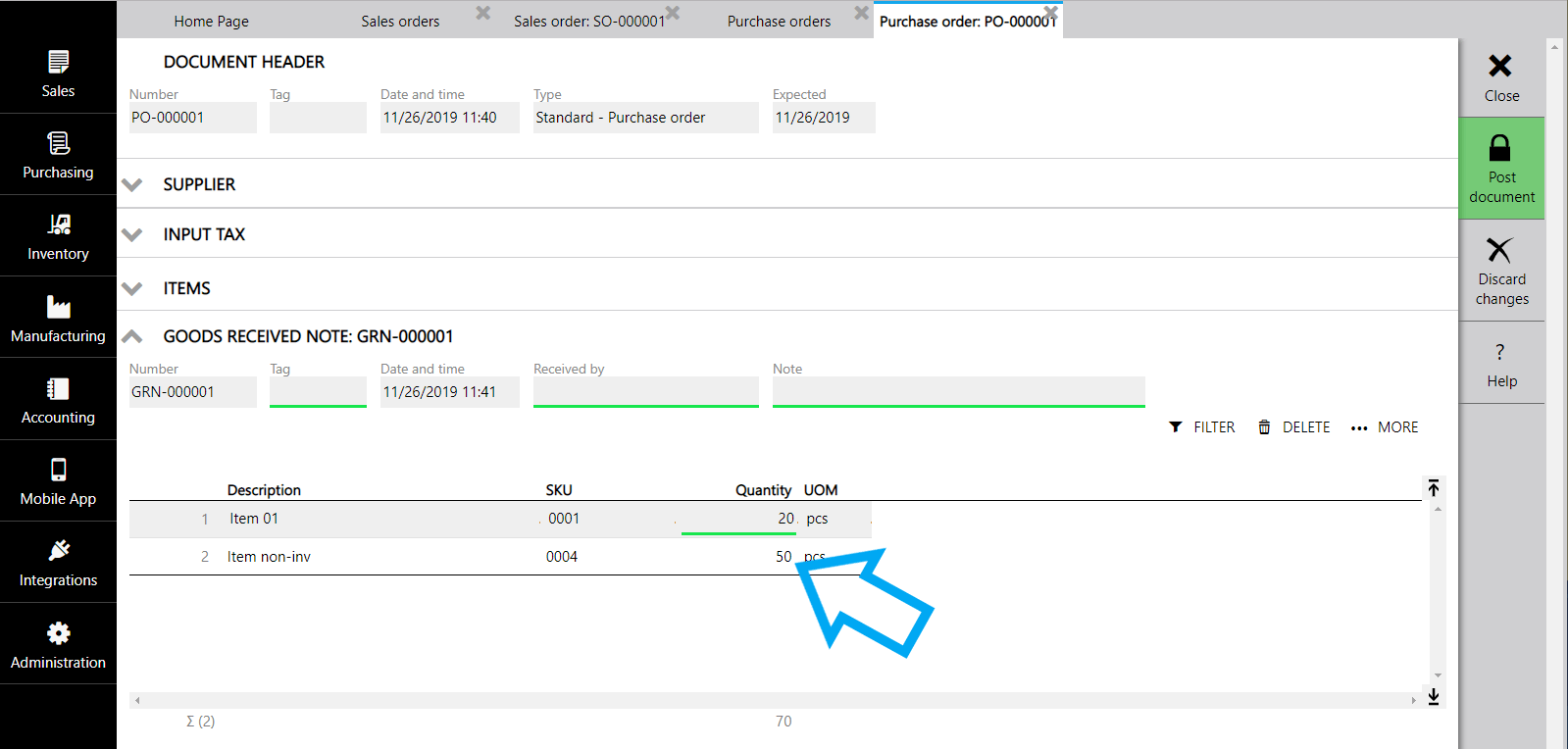 Noninventoryproduct ERPAG
