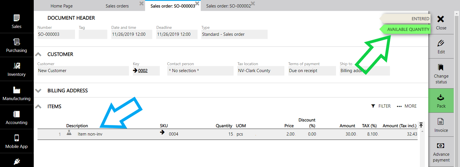 Noninventoryproduct ERPAG