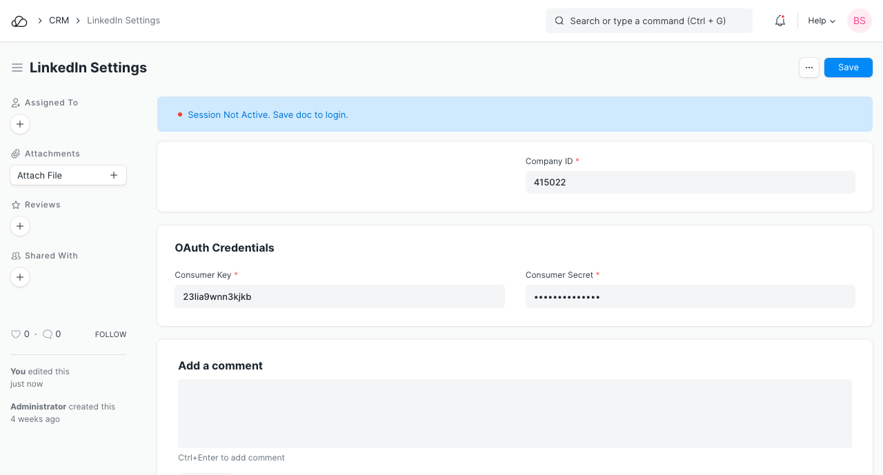 LinkedIn Settings OO Docs