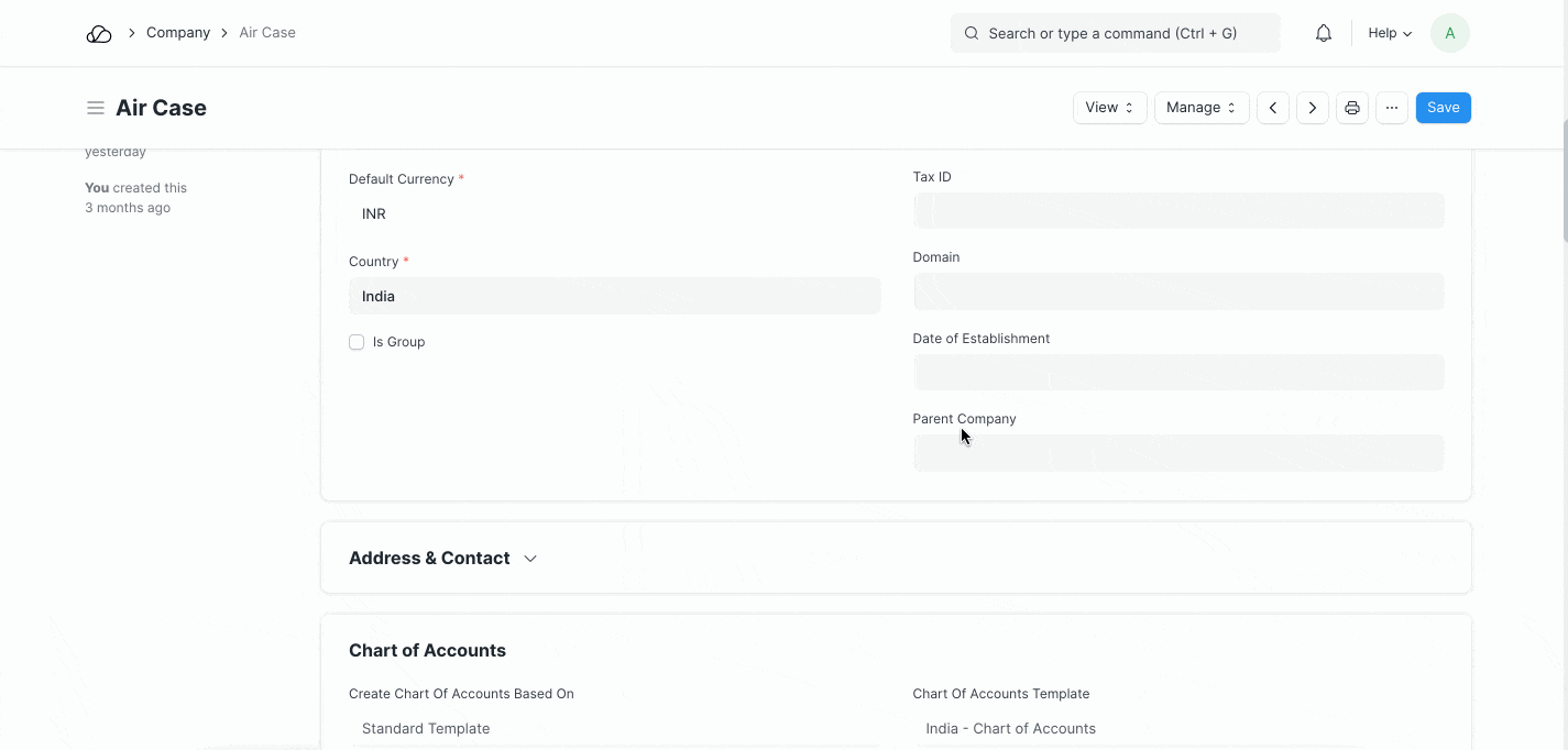 Company Setup OO Docs
