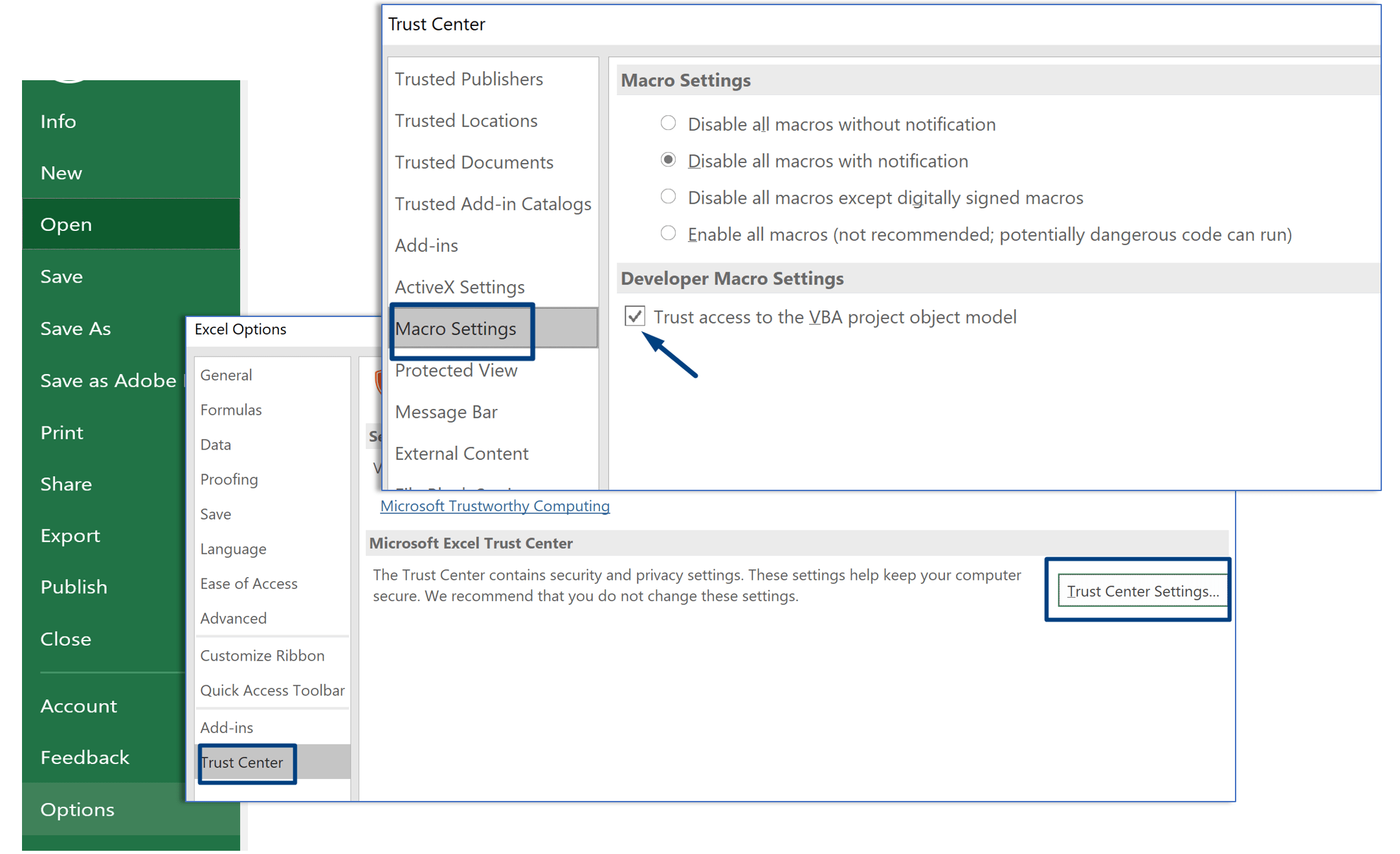 Excel settings for Desktop Integrator addon ERPTutor