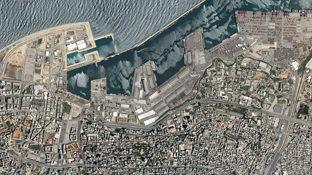 Before and after SkySat imagery shows the impact of explosion in Beirut, 4 August 2020