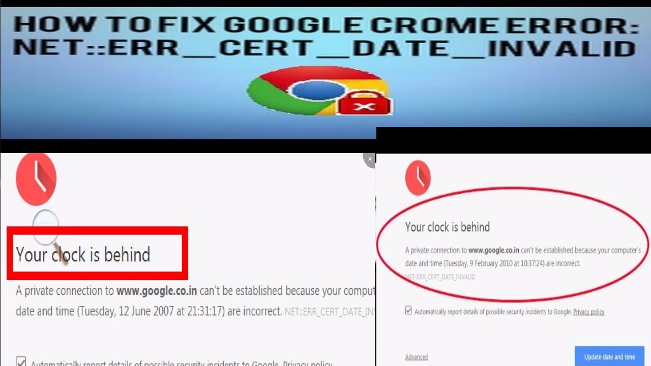 NET ERR_CERT_DATE_INVALID Your Connection Is Not Secure Error?