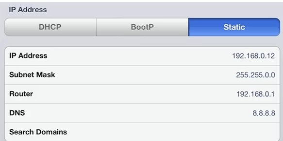 6.static ip statsmin Error Express
