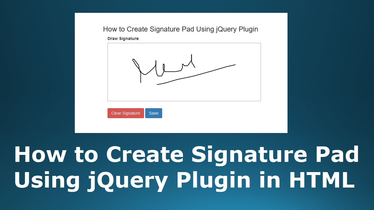 How to Create Signature Pad Using jQuery Plugin in HTML