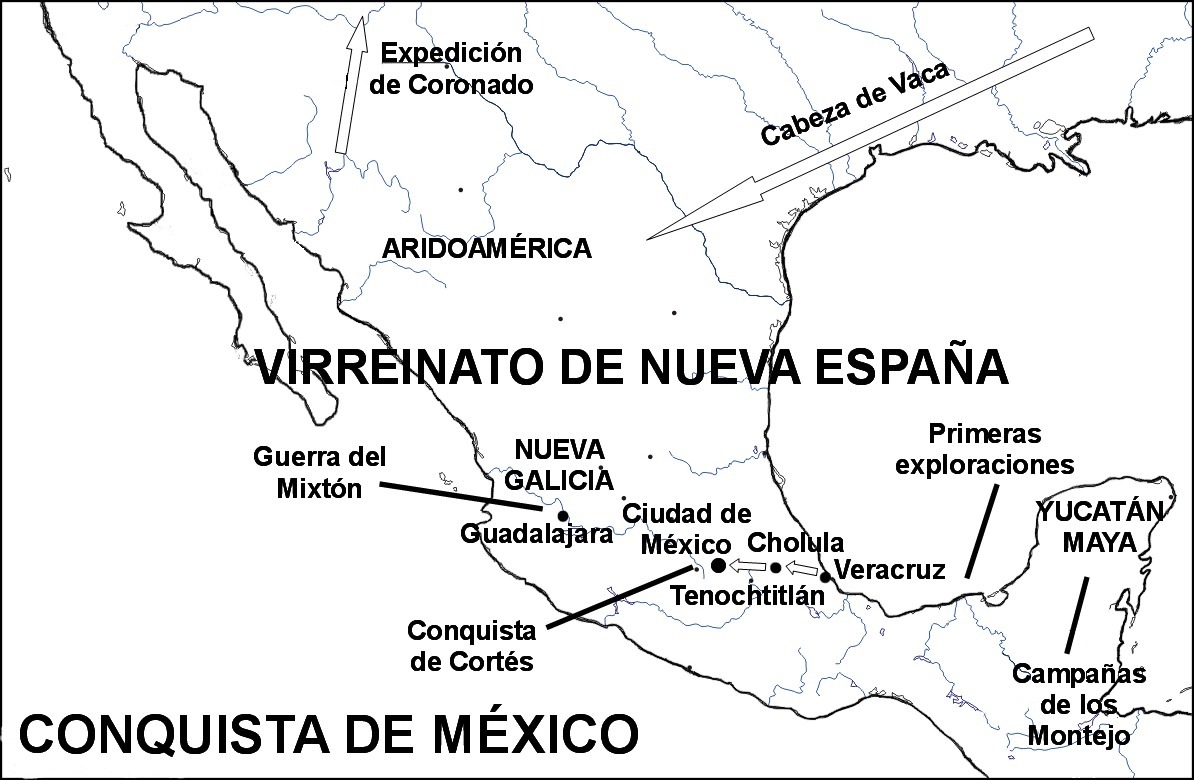 Imagenes de los mapas de la conquista de mexico
