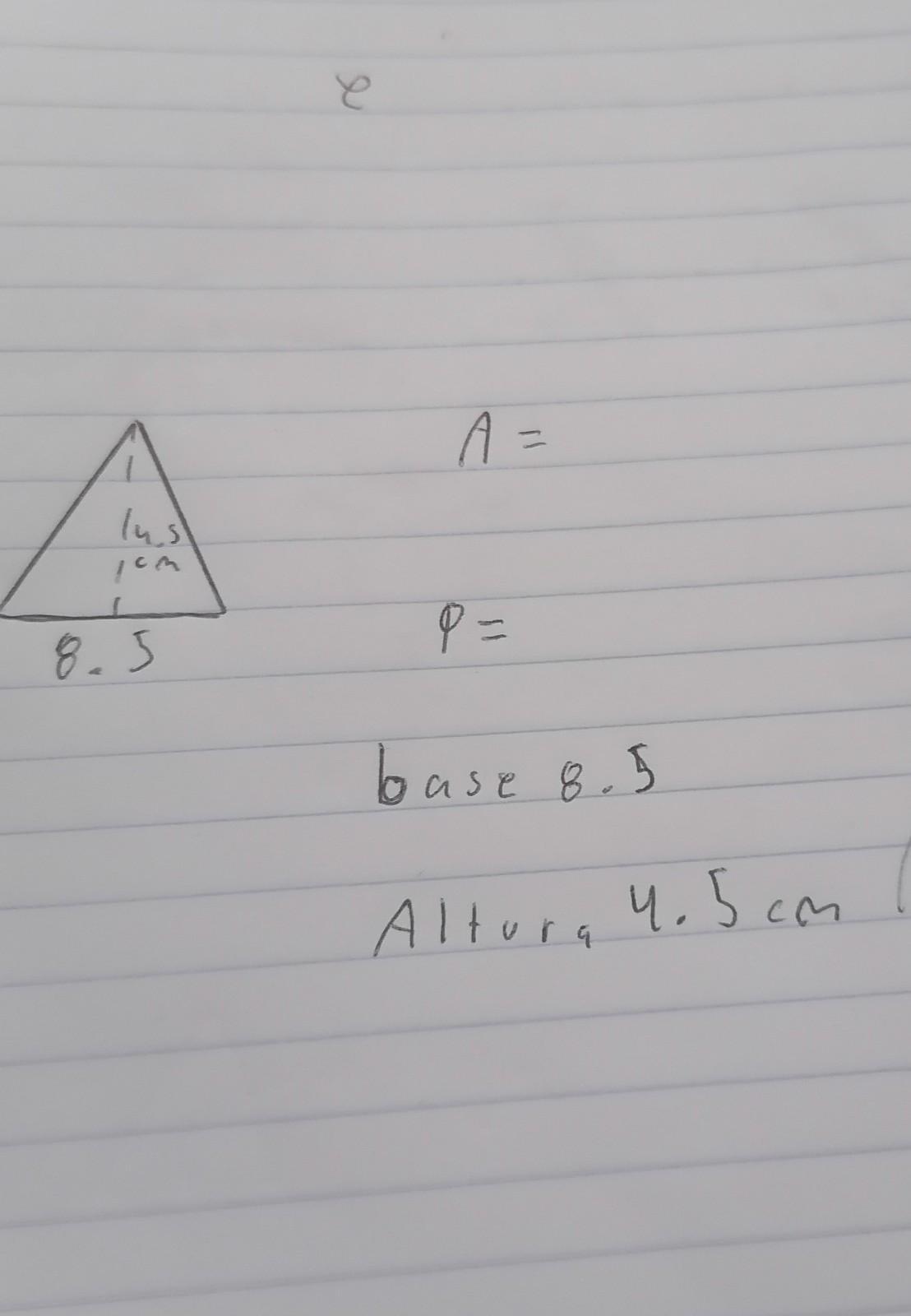 El área y perímetro de este triangulo porfavo D Brainly.lat