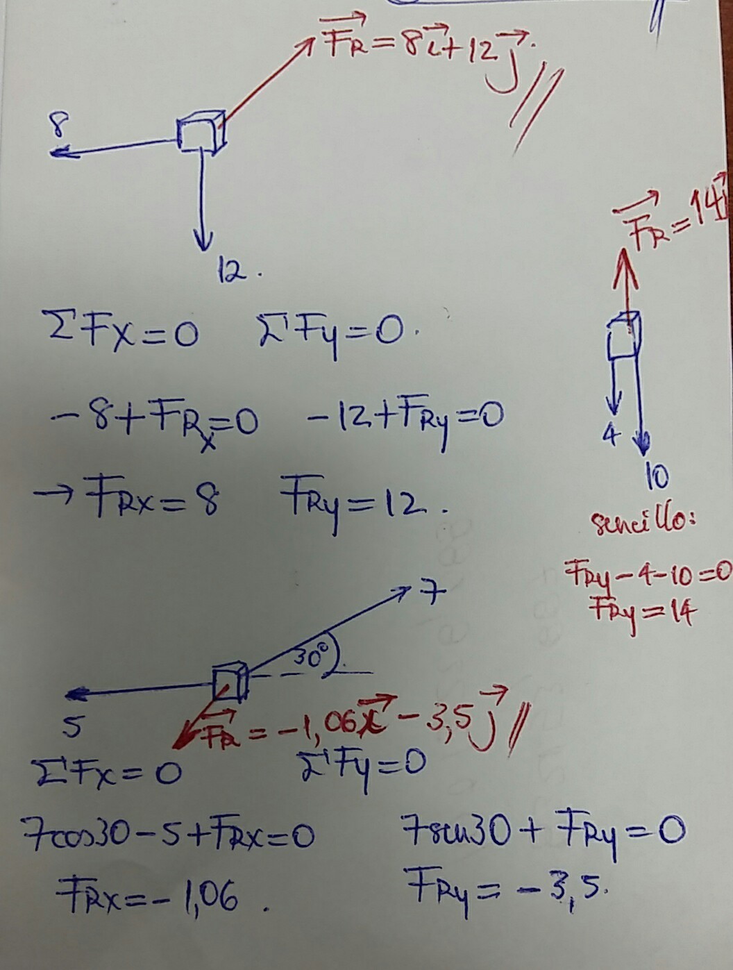 calculo la fuerza que se debe ejercer sobre cada uno de