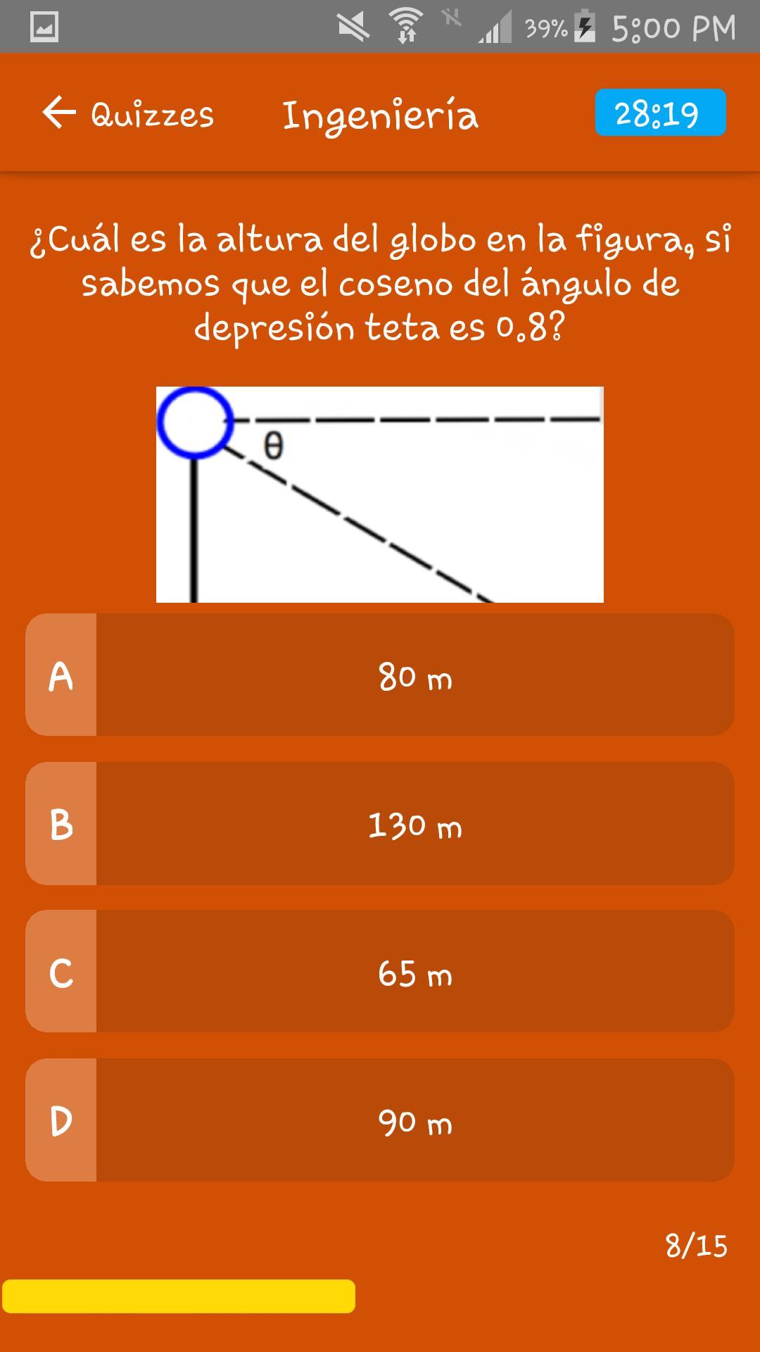 ¿Cuál es la altura del globo en la figura si sabemos que