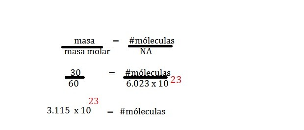 Cuantas moléculas hay en 30 g de urea Brainly.lat