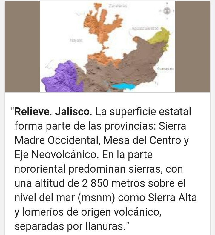 qué tipos de relieve hay en jalisco Brainly.lat