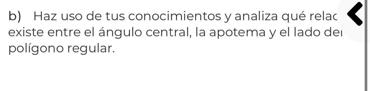 qué relación existe entre el ángulo central, la apotema y