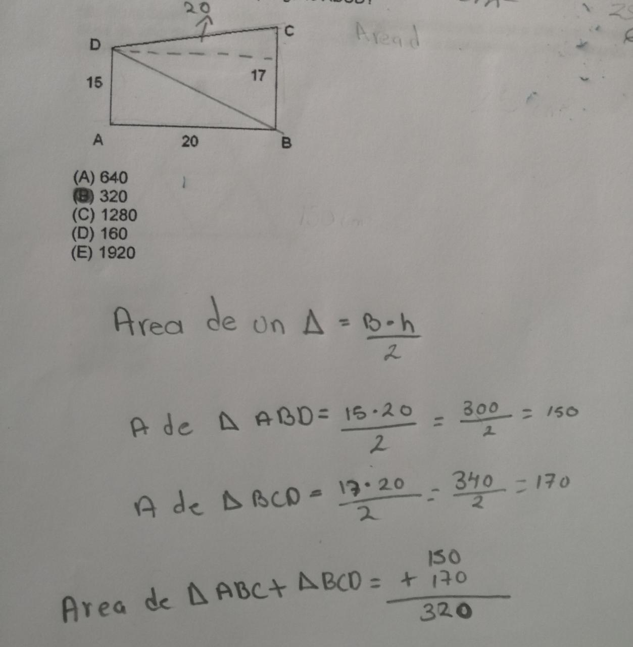 Cual es el área del polígono ABCD? Con explicación porfaes un poligono