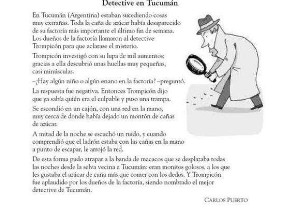 Lee el siguiente relato policial y reponde las preguntas. PREGUNTAS