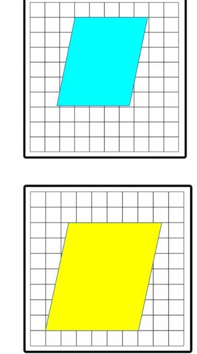 calcula el área de cada romboide tomando en cuenta que