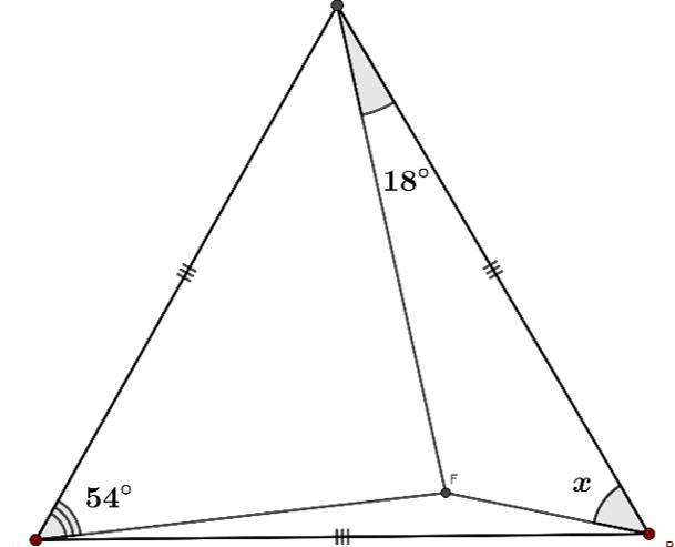 RETO GEOMÉTRICO En el siguiente gráfico el triángulo es equilátero. Hallar x. Brainly.lat