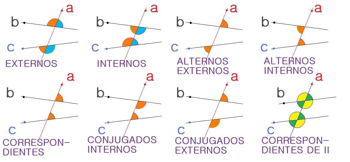cual es la diferencia entre angulos alternos internos y conjugados