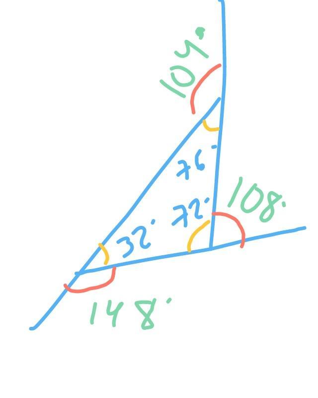 calcula la medida de los angulos interiores y los angulos