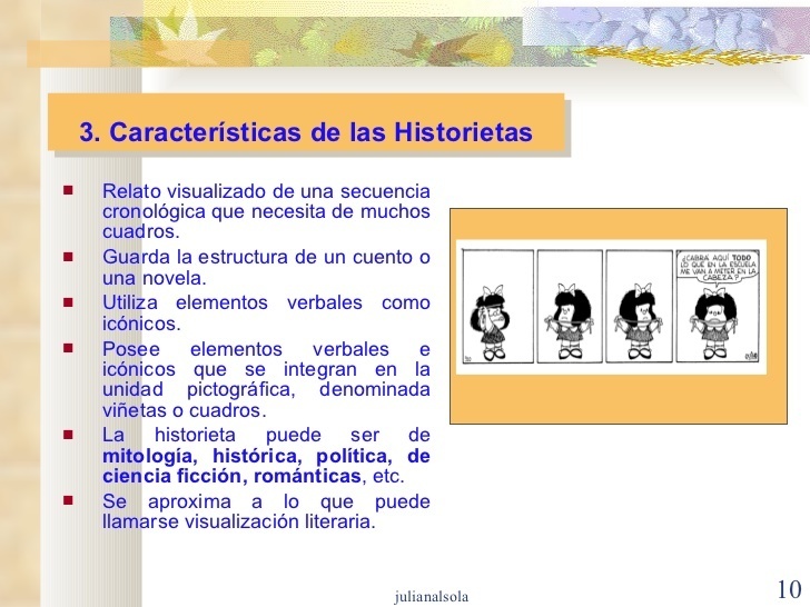 Que es una historieta y que características tiene Brainly.lat