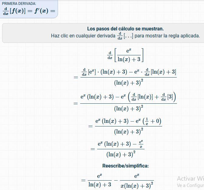 Aplicando las reglas de la derivación calcular las