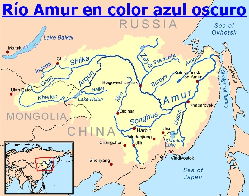 en que continente se encuentra el rio amur,cuales paises atraviesa,en
