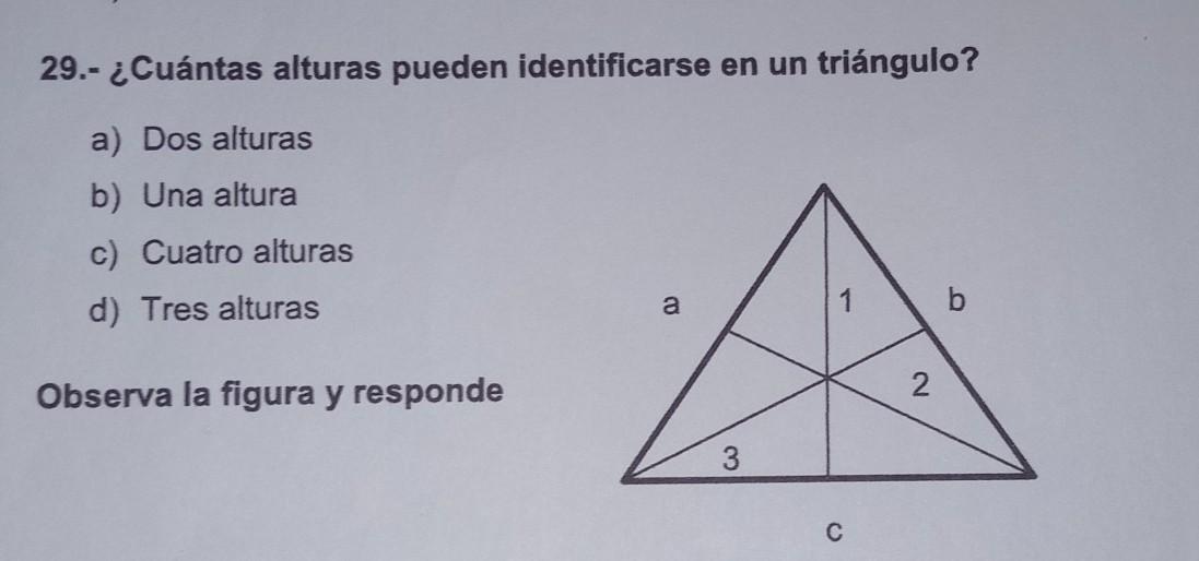 ¿cuántas alturas pueden identificarse en un triángulo? Brainly.lat