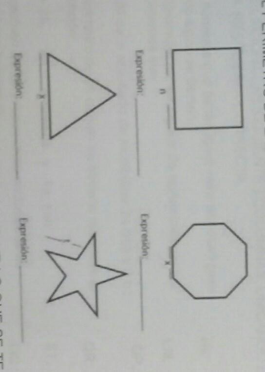 Escribe las expresiones algebraicas que sirven para