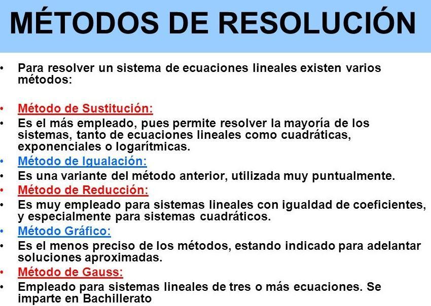 ¿Cuál método para realizar sistemas de ecuaciones lineales