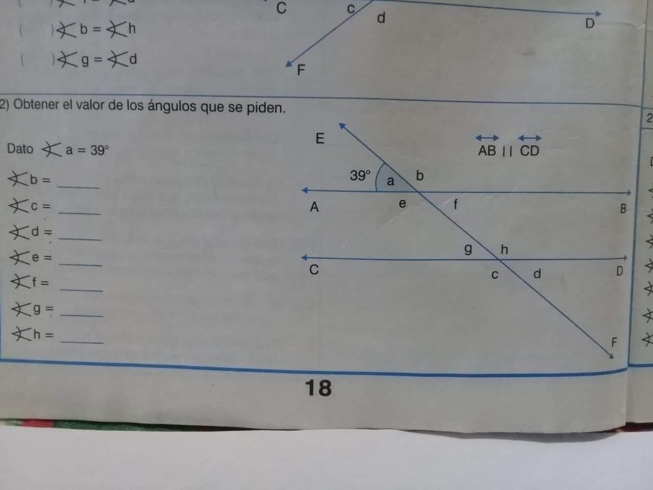 Obtener el valor de los ángulos que se piden Alguien me