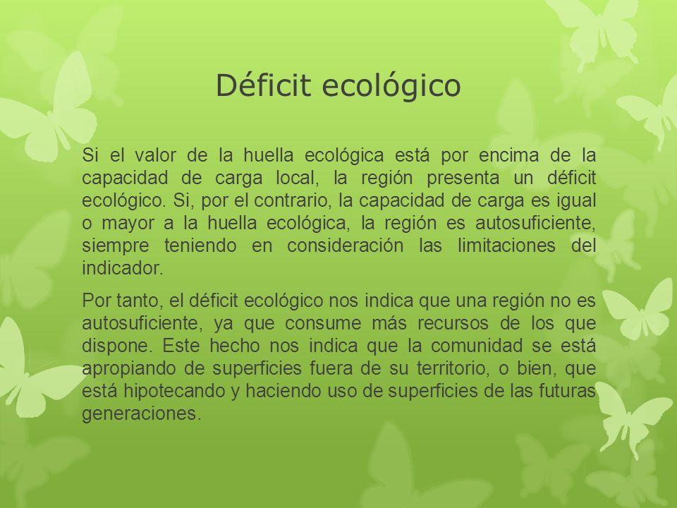 ¿cuál es el déficit ecológico de un individuo en un área determinada