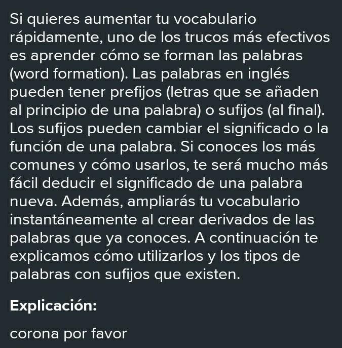 17 oraciones con sufijos en inglés sobre medicina veterinaria Brainly.lat