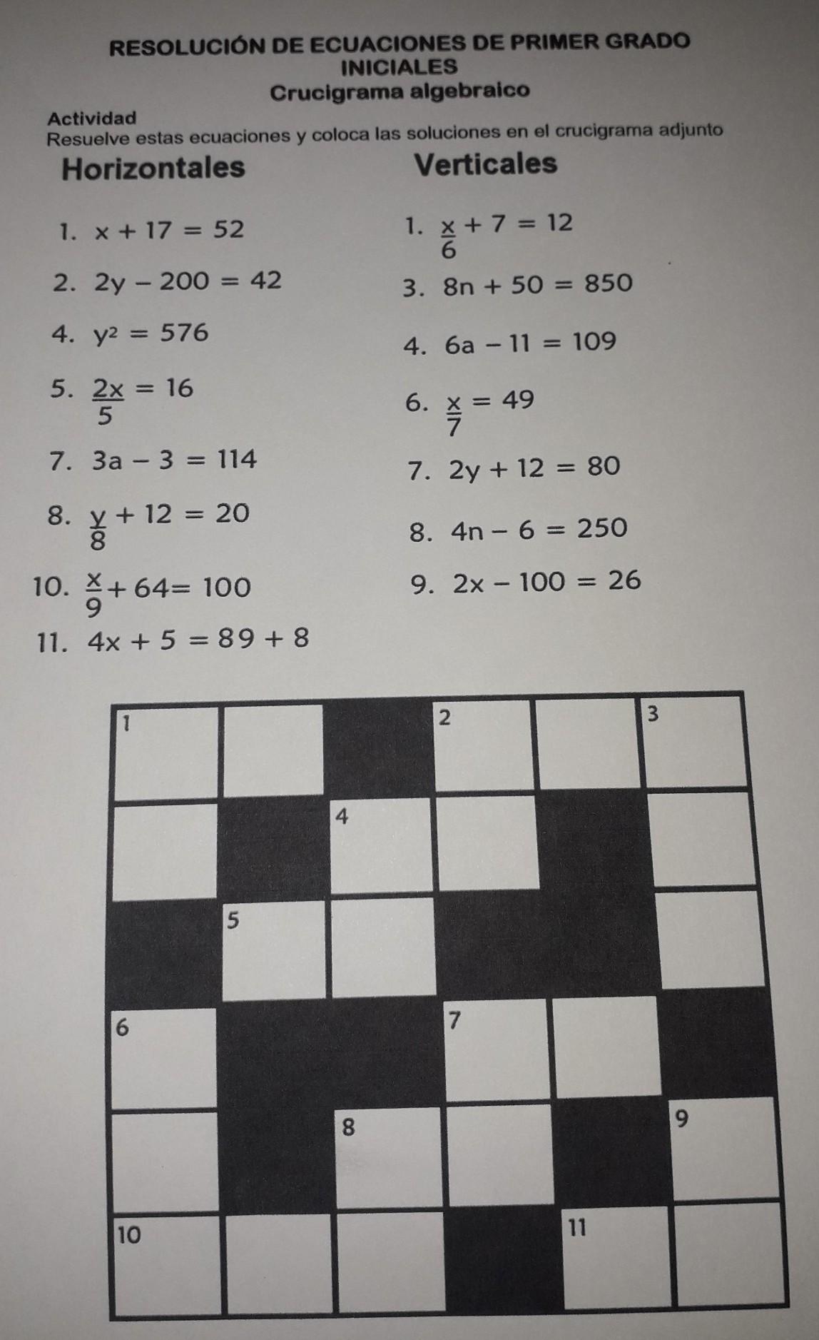resuelve estas ecuaciones y coloca las soluciones en el