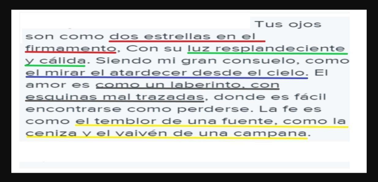 Copia el siguiente poema en tu cuaderno y subraya con algún color el