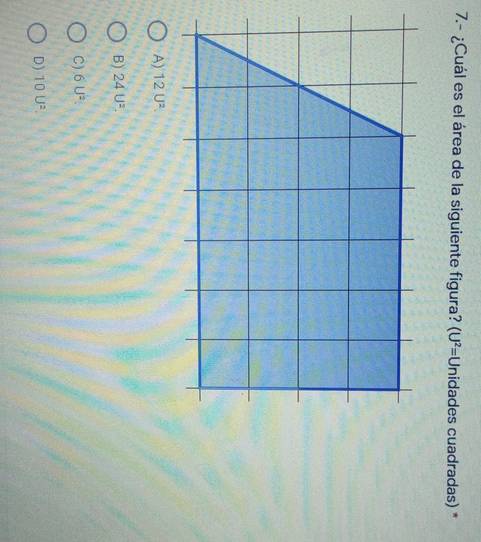 ¿Cual es el área de la siguiente figura? (UP=Unidades