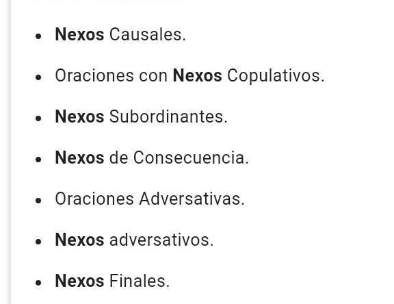 ¿Cuántos tipos de nexos existen? Brainly.lat
