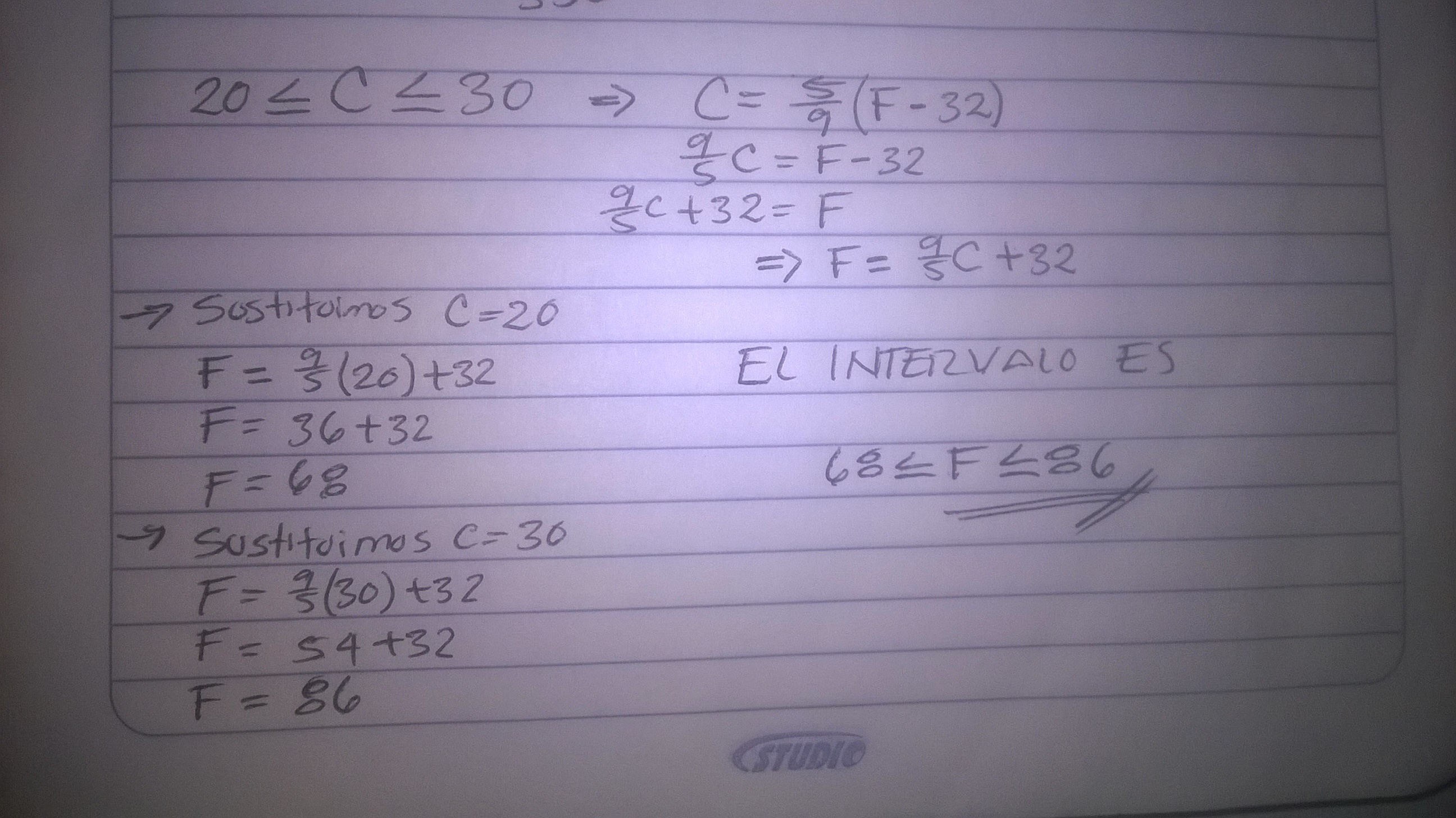 La relación entre las escalas Celsius y Fahrenheit de temperatura está