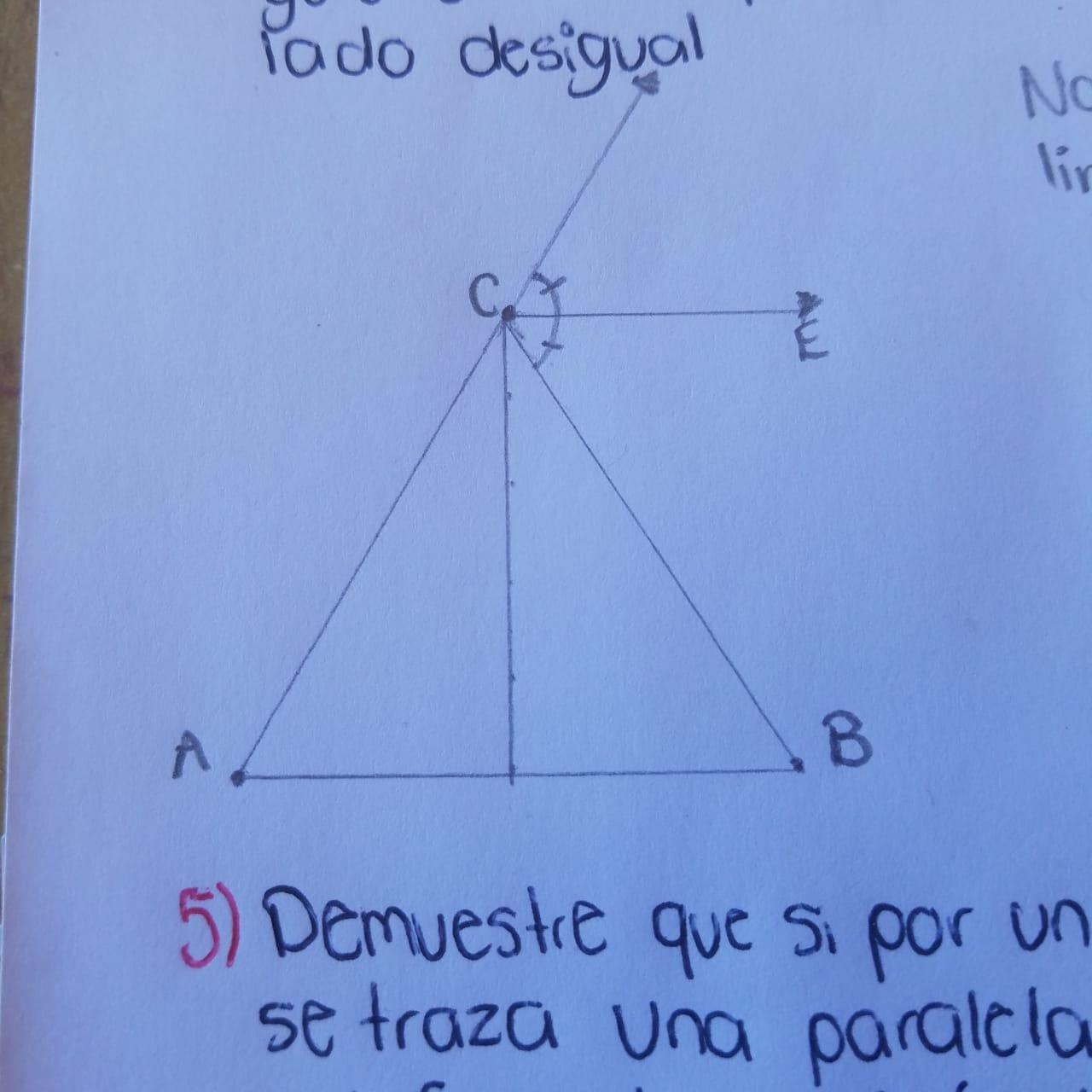 demuestre que en todo triangulo isósceles la bisectriz del