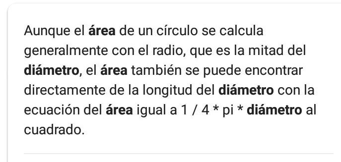 Cuál es el área de una esfera de un centímetro de diámetro