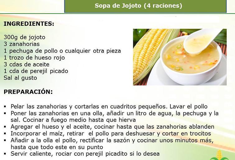 es necesario que la receta tenga una lista de ingredientes y sus