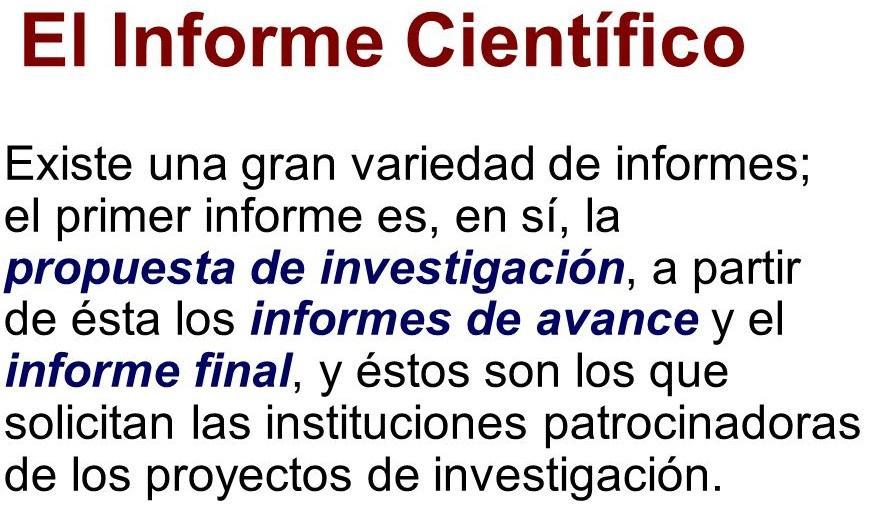 cual es la funcion de un informe cientifico Brainly.lat